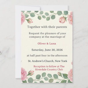 Invitation Mariage d'Oliver et Luna - Couple de Chats