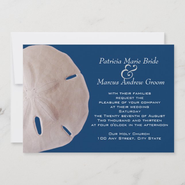 Invitation Mariage Dollar de sable (Devant)