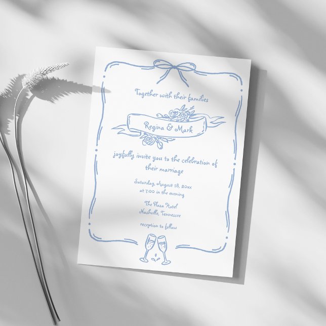 Invitation Mariage Doodle Amusant et Original (Créateur téléchargé)