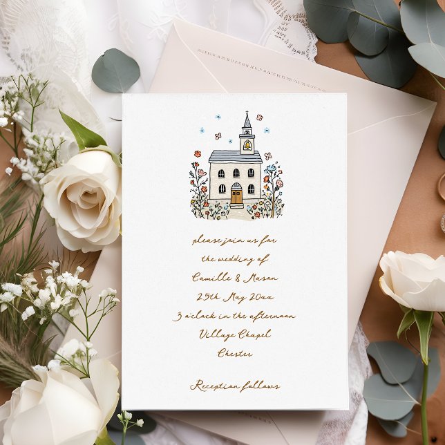 Invitation Mariage Doodle de la Chapelle Fantaisiste (Créateur téléchargé)