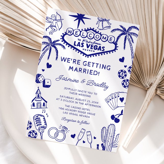 Invitation Mariage Doodle Fun à Las Vegas (Créateur téléchargé)