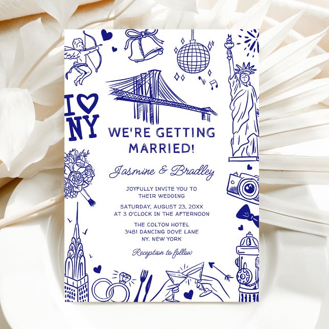 Invitation Mariage Doodle Fun New York (Créateur téléchargé)