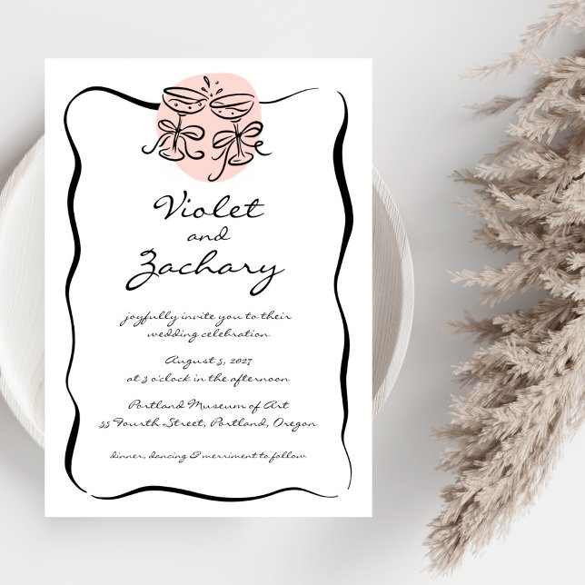 Invitation Mariage Doodle moderne (Créateur téléchargé)