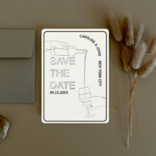 Invitation Mariage Doodle Vin Enregistrer La Date