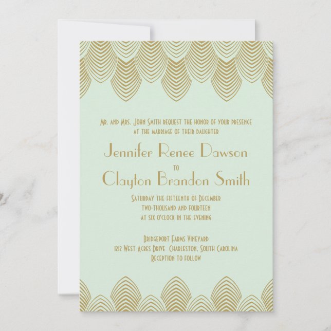 Invitation Mariage d'or Art déco de la Saint-Jacques des anné (Devant)