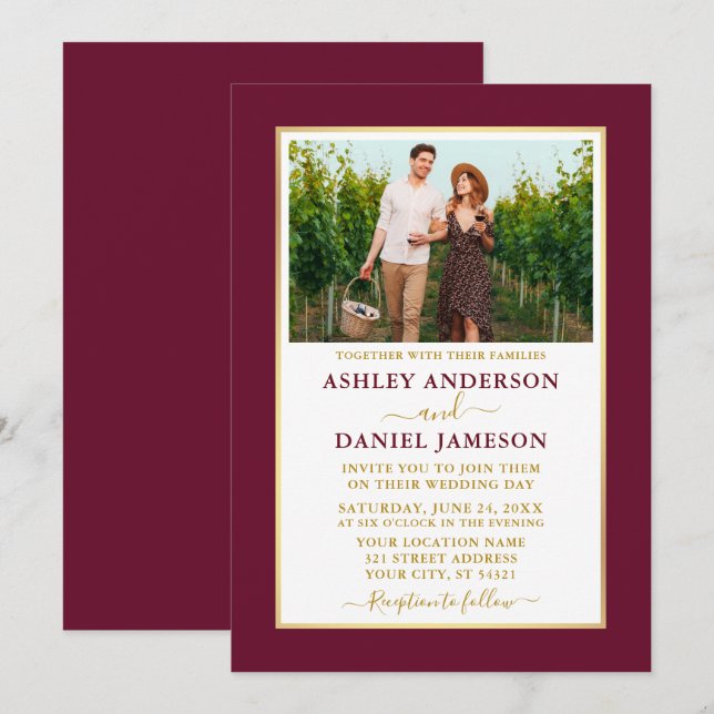 Invitation Mariage d'or de Bourgogne (Devant / Derrière)