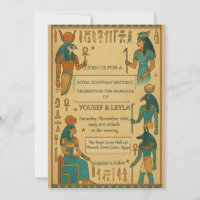 Mariage d'or de divinités égyptiennes Hiéroglyphe