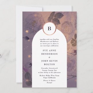 Invitation Mariage d'or de l'Arc Floral Boho Lumière Magique