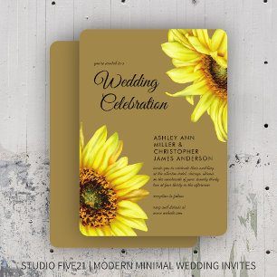 Invitation Mariage d'or de tournesol écossais