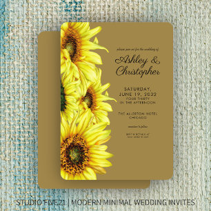 Invitation Mariage d'or de tournesol écossais
