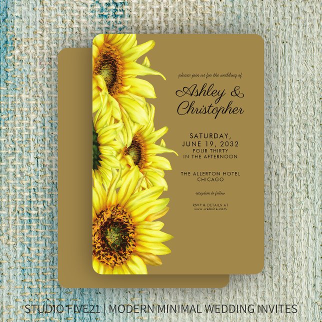 Invitation Mariage d'or de tournesol écossais (Créateur téléchargé)
