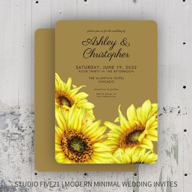 Invitation Mariage d'or de tournesol écossais (Créateur téléchargé)
