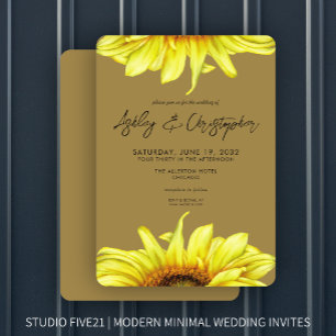Invitation Mariage d'or de tournesol écossais
