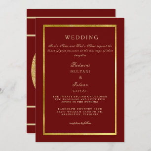 Invitation Mariage d'or Deep Red Regal