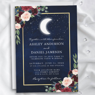 Invitation Mariage d'or des étoiles de lune céleste