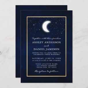 Invitation Mariage d'or des étoiles de lune céleste