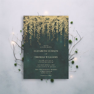 Invitation Mariage d'or fée Enchanted Forest Greenery