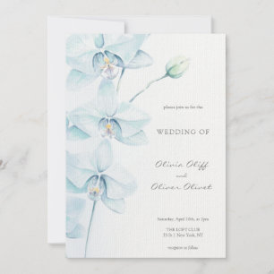 Invitation Mariage d'orchidée bleu doux