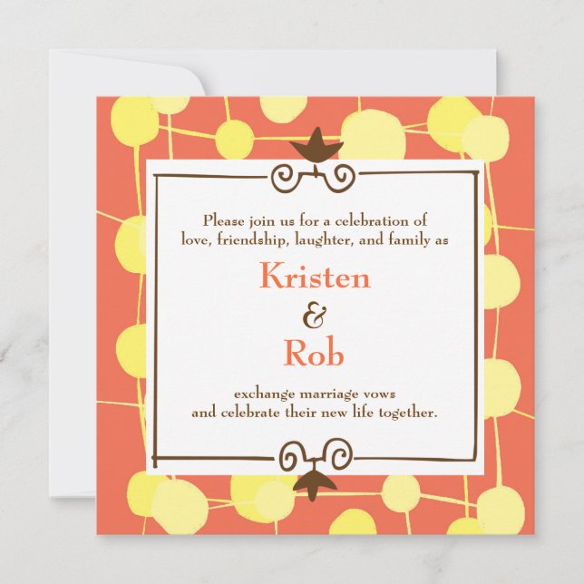 Invitation Mariage Dotty (Sorbet orange) (Devant)