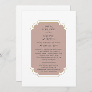 Invitation Mariage double face BILINGUE Dusty Rose