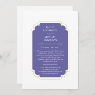 Invitation Mariage double face BILINGUE Pourpre Peri