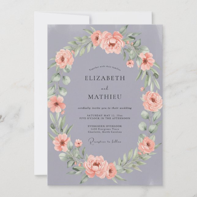 Invitation Mariage Douce Floraison Lilas (Devant)