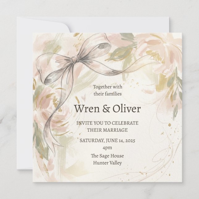 Invitation Mariage Douce Magnolia (Devant)