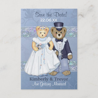 Invitation Mariage d'ours en peluche, Sauvegarder la date