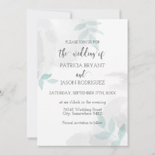 Invitation Mariage doux à la menthe et gris