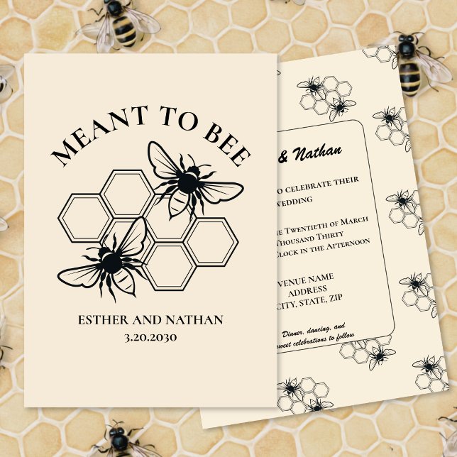 Invitation Mariage doux comme les abeilles (Créateur téléchargé)