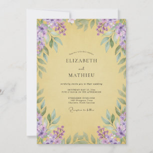 Invitation Mariage doux jaune Wisteria