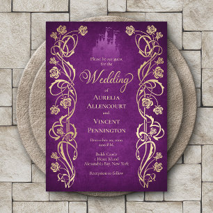 Invitation Mariage du château Rose enchanté