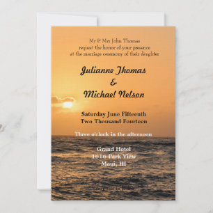Invitation Mariage du coucher de soleil Hawaii