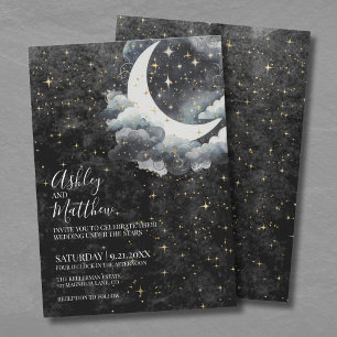 Invitation Mariage du Croissant de Lune Céleste