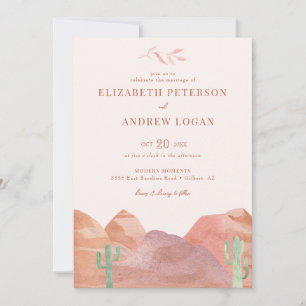 Invitation Mariage du désert de Boho