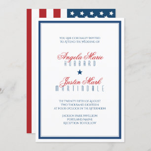 Invitation Mariage du drapeau patriotique américain