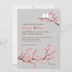 Invitation Mariage du jardin de cerisier en fleurs