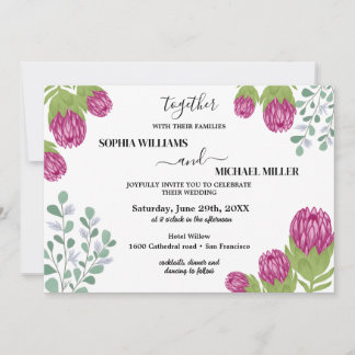 Invitation Mariage du jardin de fleurs Protea