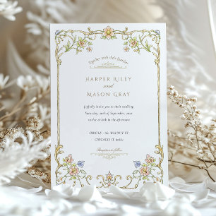 Invitation Mariage du jardin fleuri du printemps et de l'été