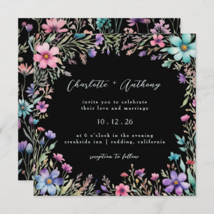 Invitation Mariage du jardin floral Fleur sauvage enchanté