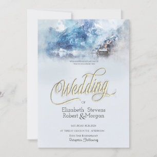 Invitation Mariage du lac Winter Mountain