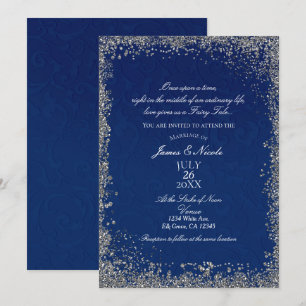Invitation Mariage du livre d'histoire en argent de la Prince