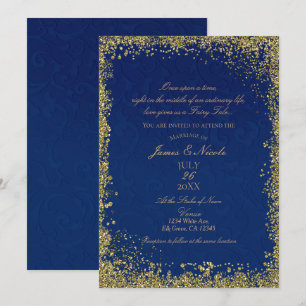 Invitation Mariage du livre d'histoires de la princesse bleu 