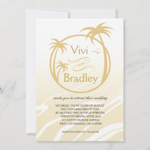 Invitation Mariage du logo du Surf de plage Palm  sable