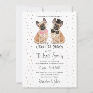 Invitation Mariage du marié français Bulldog