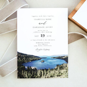 Invitation Mariage du parc national Watercolor Lake Tahoe