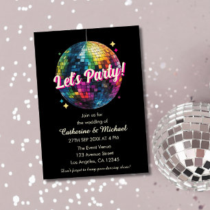 Invitation Mariage du Party Disco Ball Sparkle Glam des année