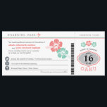 Invitation Mariage du Passe d'embarquement Oahu Hawaii<br><div class="desc">Oahu Hawaii Hibiscus Boarding Pass Faire-part de mariage. Les couleurs sont en corail et vert mousse de mer. Faites-moi savoir avant de passer une commande si vous avez besoin d'un changement de couleur ou de design et je vais recréer cela pour vous. Courriel paula@labellarue.com Assurez-vous de prouver votre design avant...</div>