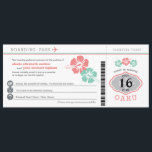 Invitation Mariage du Passe d'embarquement Oahu Hawaii<br><div class="desc">Oahu Hawaii Hibiscus Boarding Pass Faire-part de mariage. Les couleurs sont en corail et vert mousse de mer. Faites-moi savoir avant de passer une commande si vous avez besoin d'un changement de couleur ou de design et je vais recréer cela pour vous. Courriel paula@labellarue.com Assurez-vous de prouver votre design avant...</div>