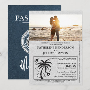 Invitation Mariage du passeport bleu de la marine mexicaine